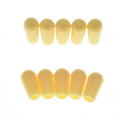 Dopro 10-Pack American #8-32 Thread 3 Way Toggle Switch Cap Switch Tip Knob for USA Les Paul Pickup Selector Switch/Switchcraft Switch Cream