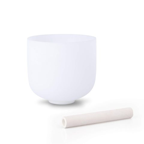 ALIOTH 8″ D Note Crystal Singing Bowl Sacral Chakra with Suede Mallet for Meditation, Yoga, Chakra Healing & Sound Therapy