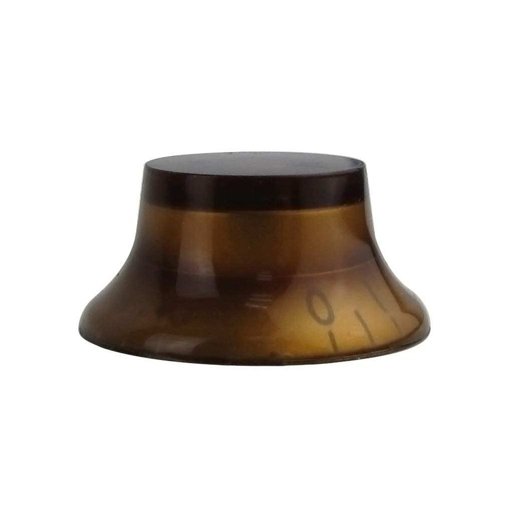 FLEOR 4pcs LP Guitar Top Hat Knobs Amber 18 Splines Bell Knob for LP SG Electric Guitar