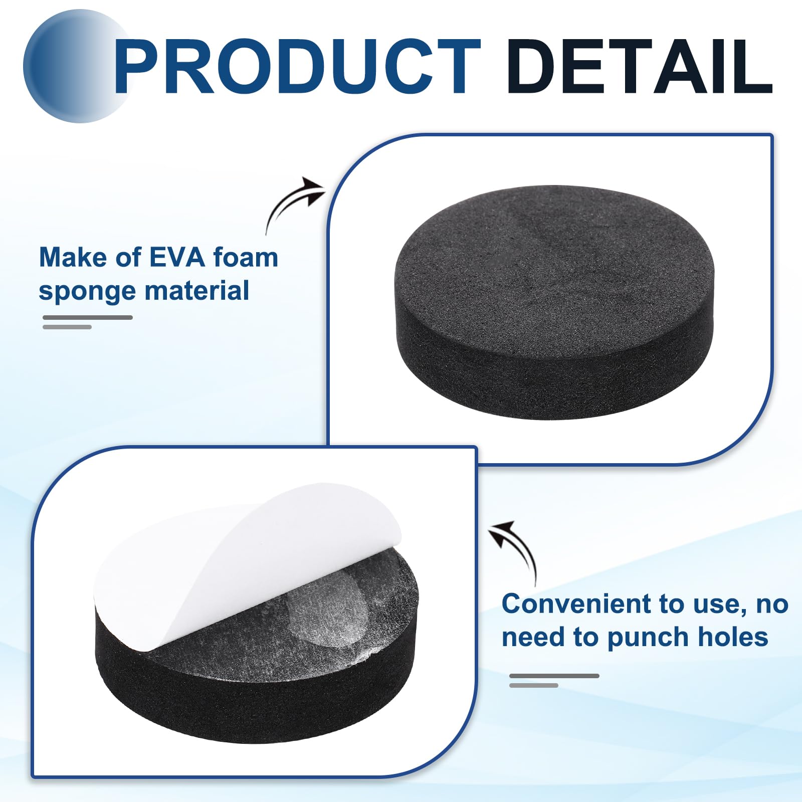 MECCANIXITY 8 Pcs Single Sided Speaker Isolation Feet Pads, 40mmx10mm Non Slip Foam Shock Absorption Base Pad Amplifier Stand Feet Mat for Speaker HiFi Home Theater Sound System, Black