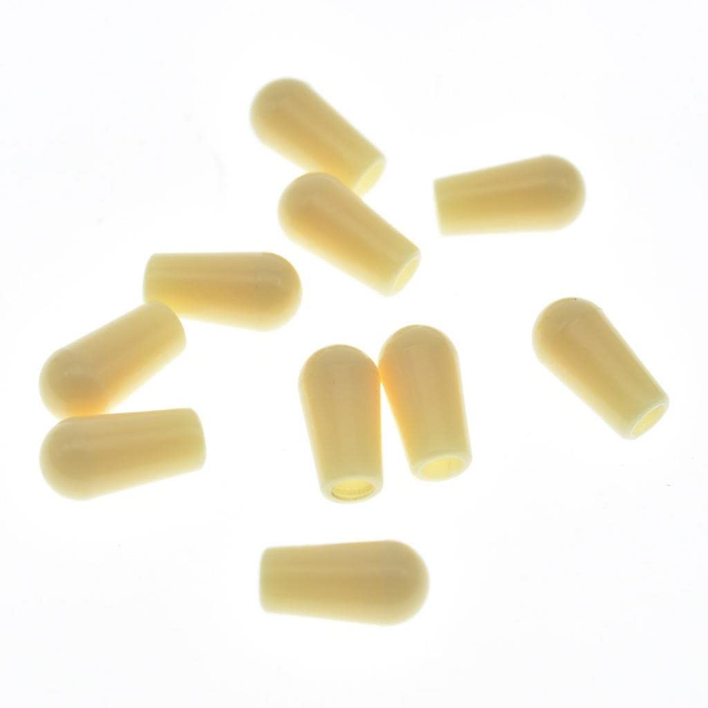 Dopro 10-Pack American #8-32 Thread 3-Way Toggle Cap Switch Tip Knob for USA Les Paul Pickup Selector/Switchcraft Light Cream