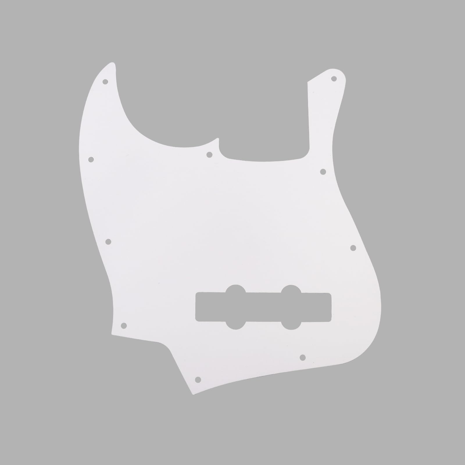 Phrilam 10-Hole Jazz Bass Pickguard for Fender 4 String Bass, White 3Ply
