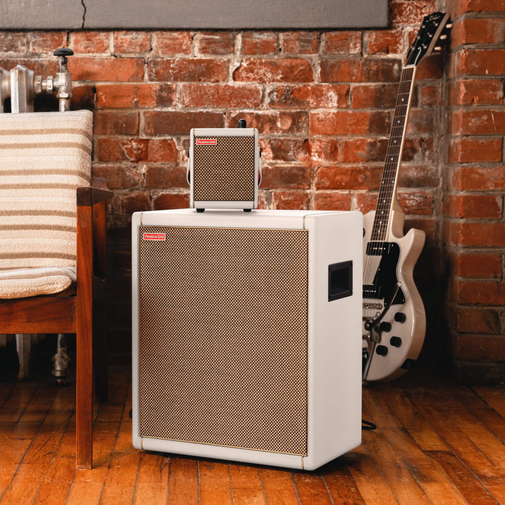 Positive Grid Spark CAB Powered FRFR Cabinet for Amps & Modelers – Pearl