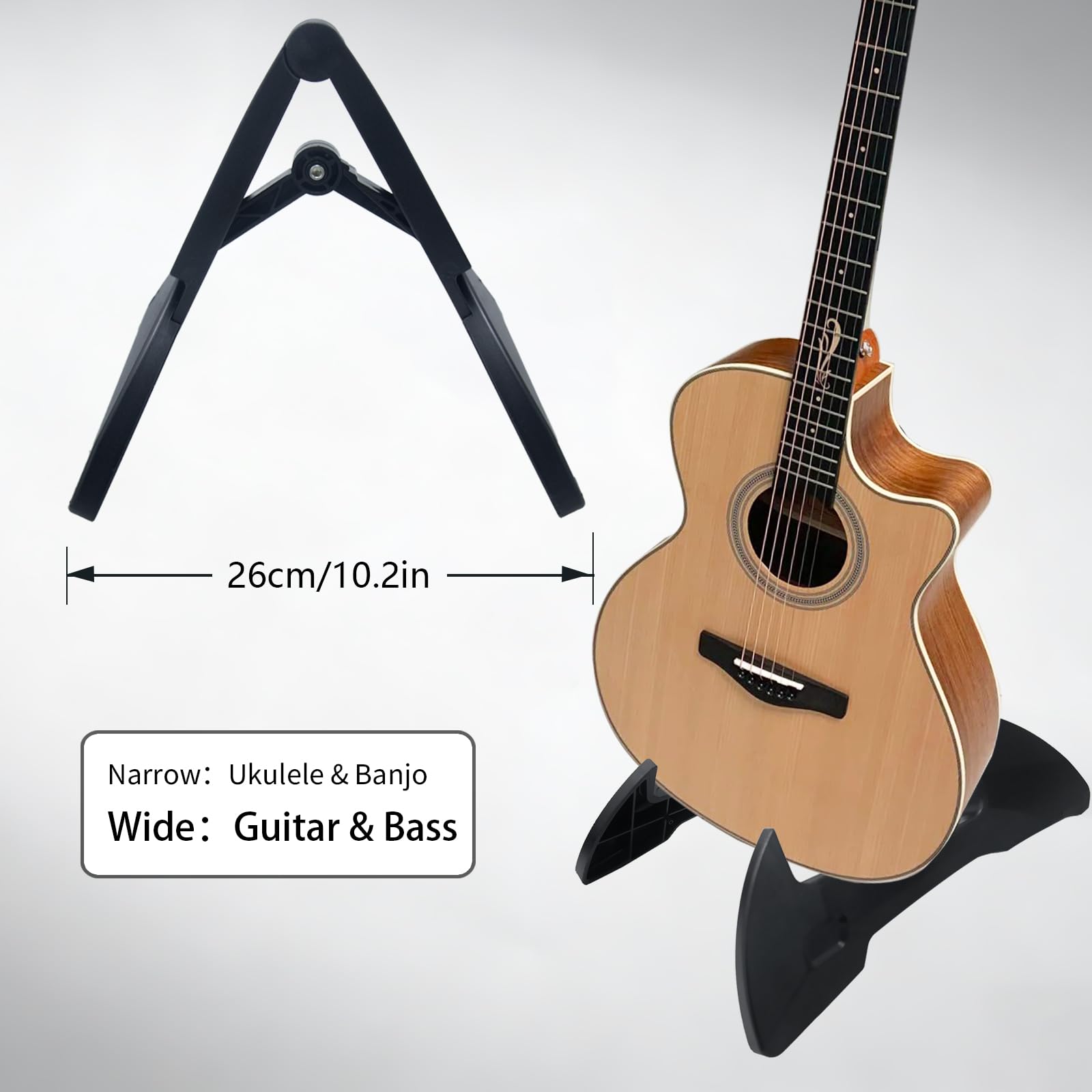 Cheerock Folding A-Frame Guitar Stand TPU Padded for Electric Acoustic Bass