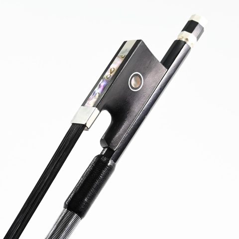 Carbon Fiber Violin Bow 4/4 Size VINGOBOW 100VB 74.5 cm Full 4 4 for Advanced Student Straight Parisian Eyes Ebony Frog Unbleached Mongolian Black Horse Hair Powerful and Wild Tone Smooth Screw