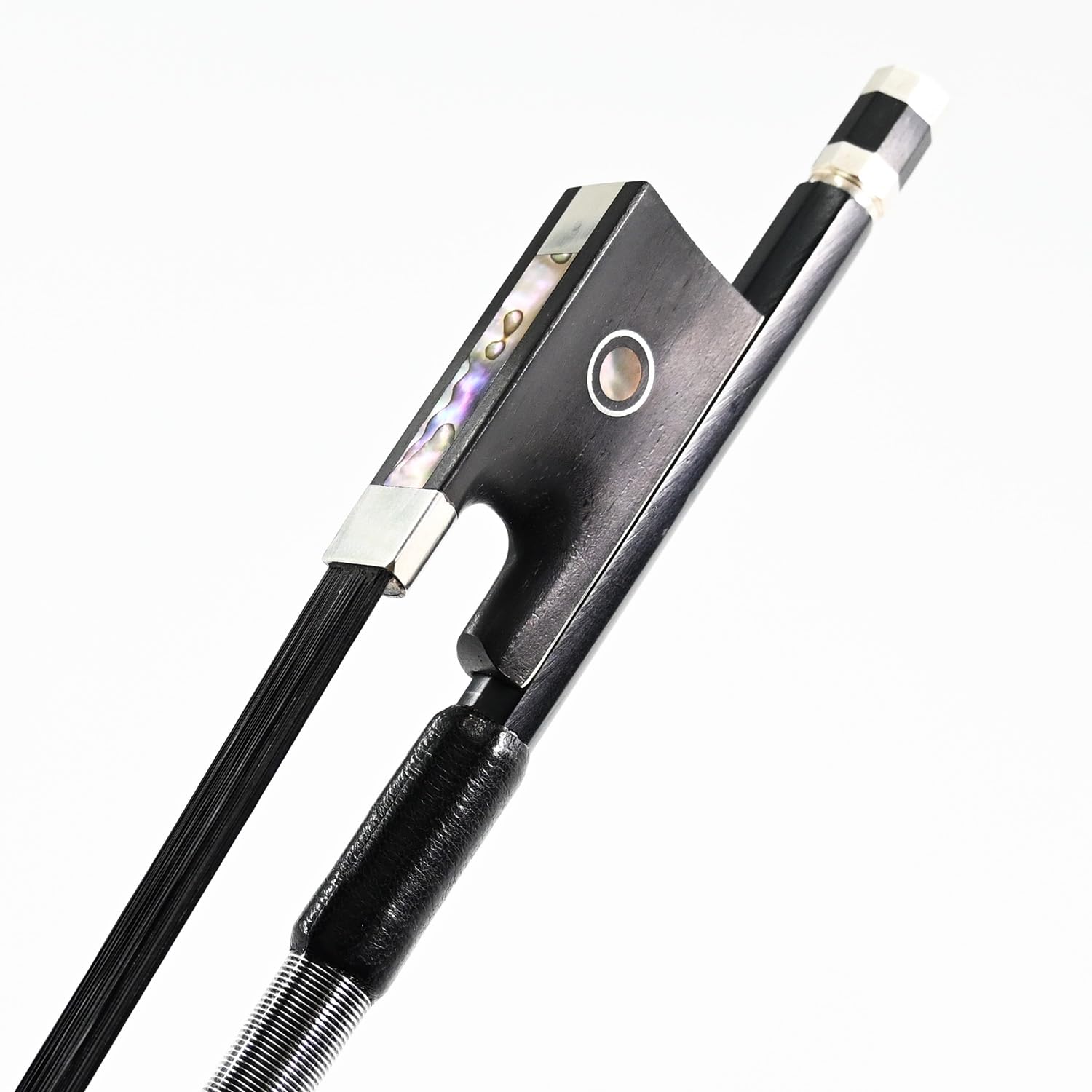 Carbon Fiber Violin Bow 4/4 Size VINGOBOW 100VB 74.5 cm Full 4 4 for Advanced Student Straight Parisian Eyes Ebony Frog Unbleached Mongolian Black Horse Hair Powerful and Wild Tone Smooth Screw
