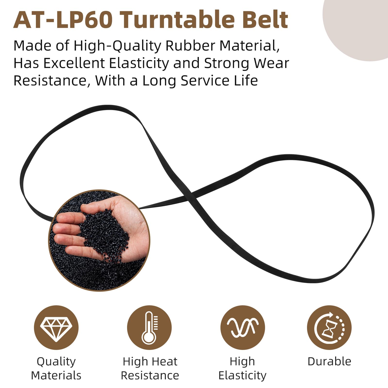 Turntable Belt for Audio-Technica AT-PL50 AT-LP60 Automatic Turntables