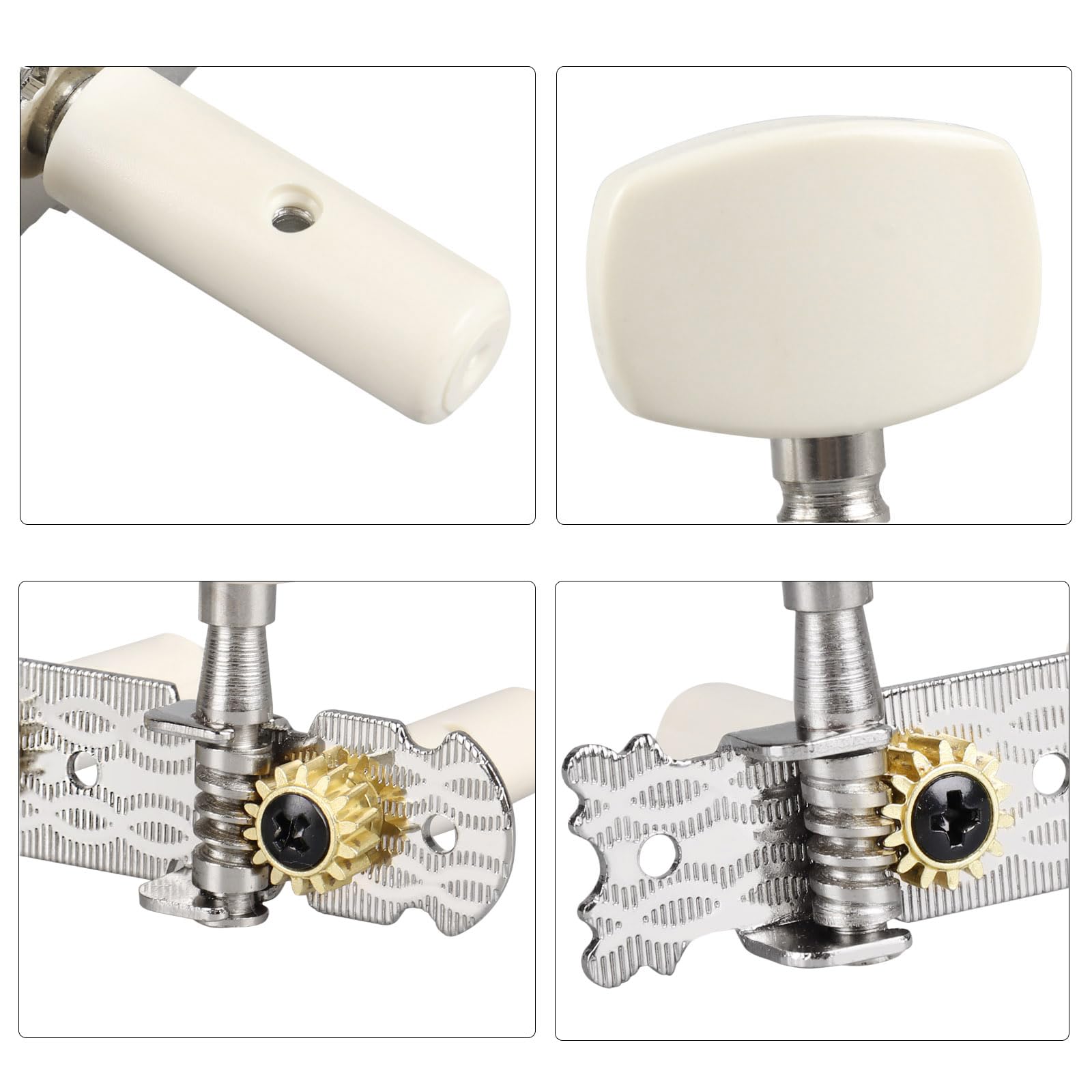 Classical Guitar 3L3R Tuning Pegs Keys Machine Heads DIY Set White Button
