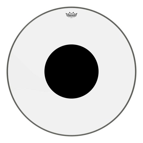 Remo CS-1330-10 Controlled Sound Clear Black Dot Bass Drumhead – Top Black Dot, 30″