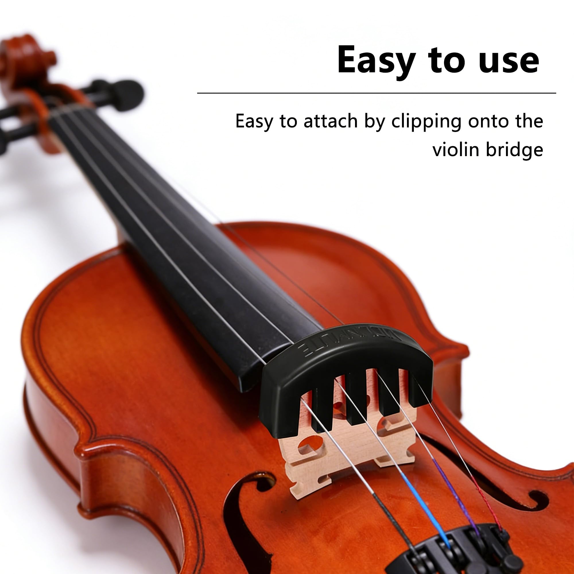 Black Rubber Violin Mute,Practice Silencer with Noise Reduction