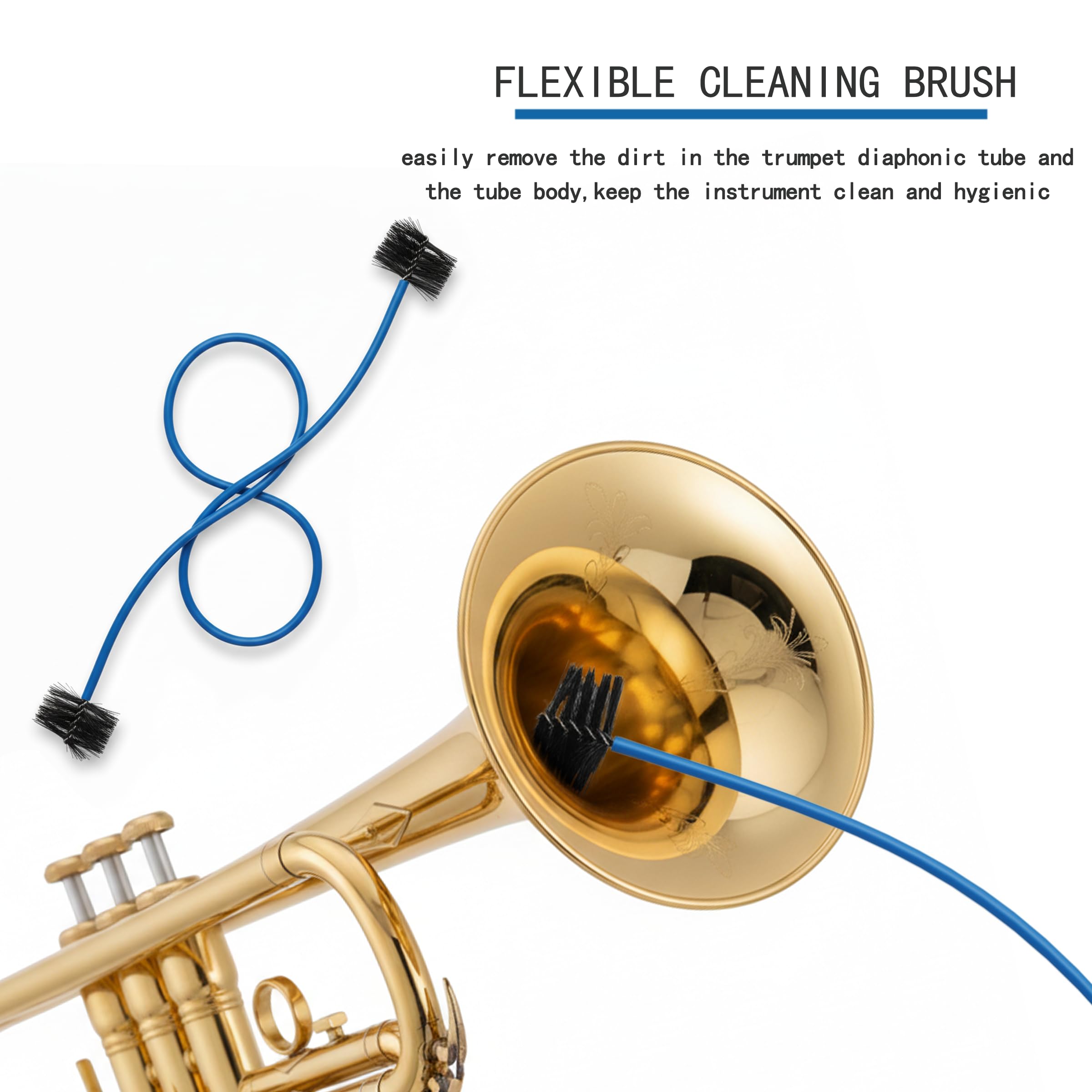 MoResolune Trumpet Cleaning Care Kit 3 Pcs Trombone Cleaning Kit