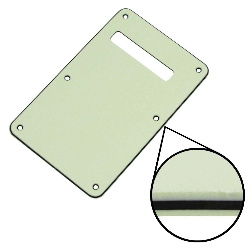 FLEOR SSS 8 Hole Vintage ST Pickguard Guitar Back Plate with Screw for Vintage ST Style Guitar Parts, 3Ply Mint Green