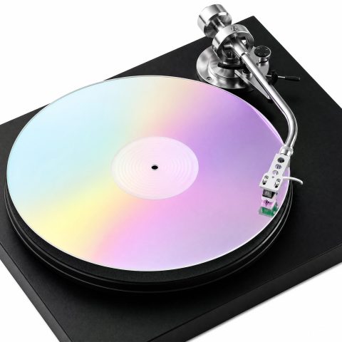 Sabary Iridescent Acrylic Turntable Mat – Anti-static Vinyl Slipmat for Record Player, 12″ Platter Slipmat, Reduces Noise & Improves Sound Clarity, Color-shifting Dj Turntable Mat