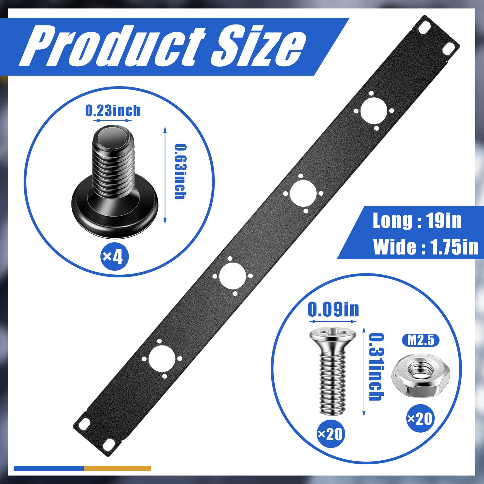 4-hole 1u Audio Rack Panel 4d Series Xlr Patch Panel for 19 Inch Enclosure