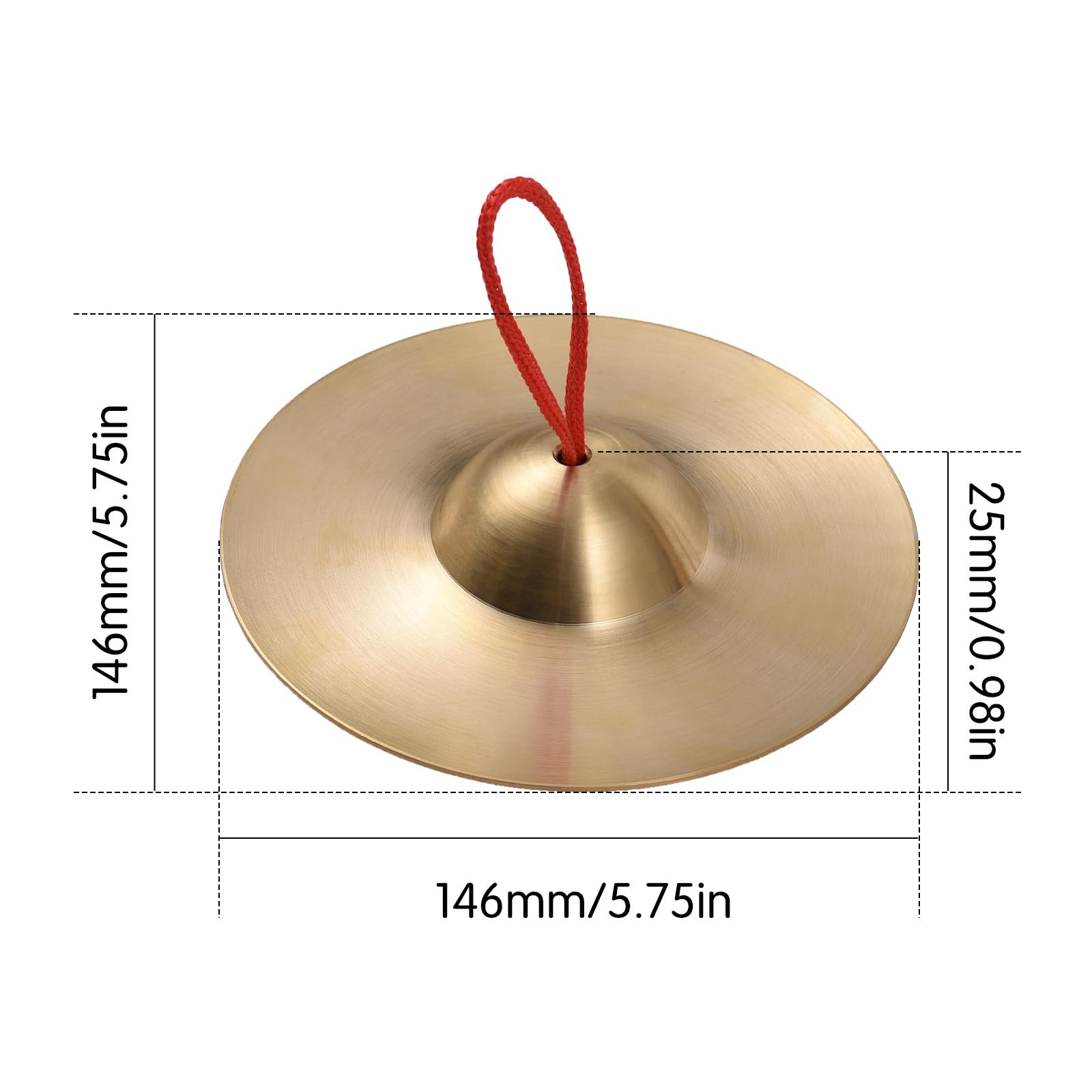 Summina Brass Finger Cymbals 5.8in Percussion Instrument, 1 Pair