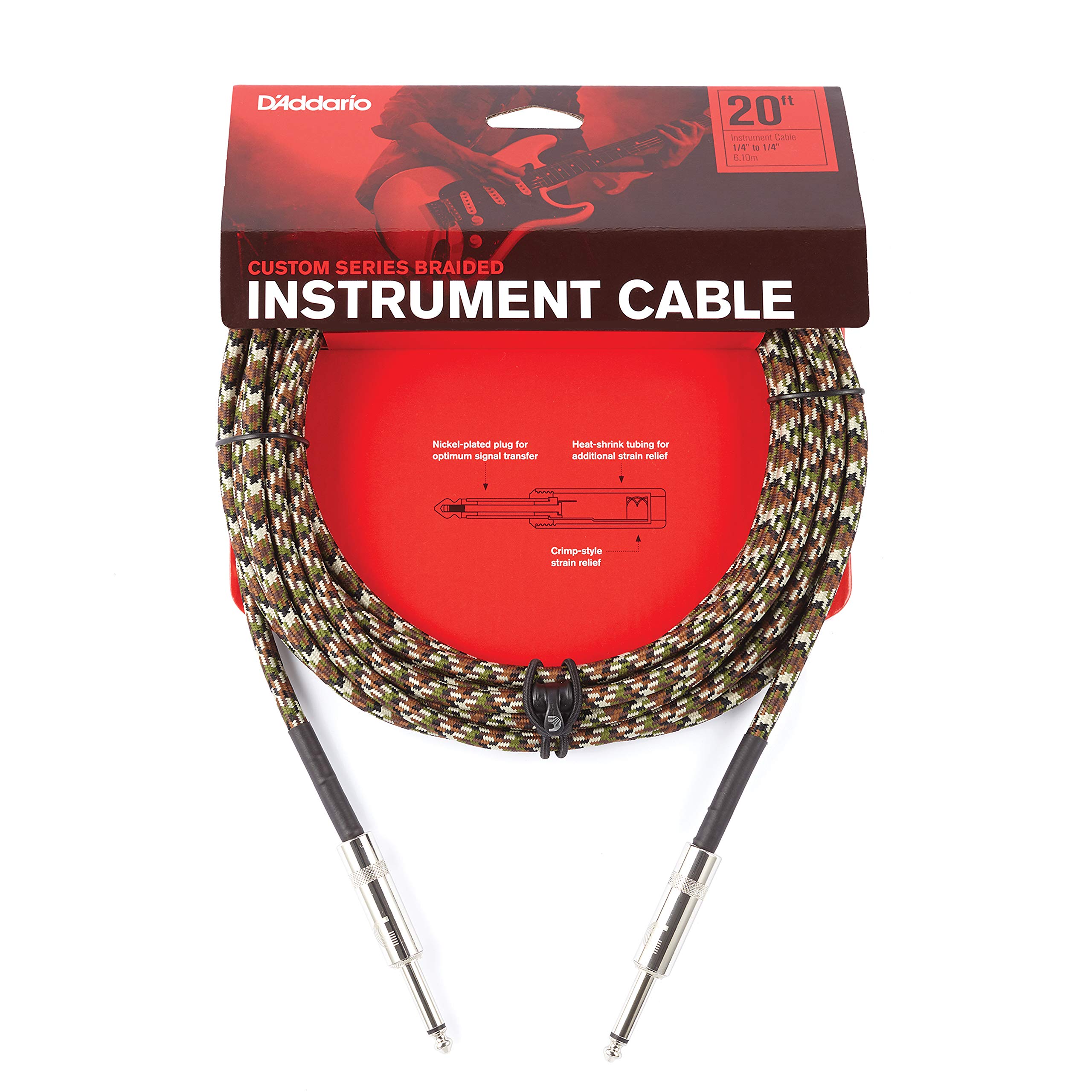 D’Addario PW-BG-20CF Instrument Cable – 20 Feet