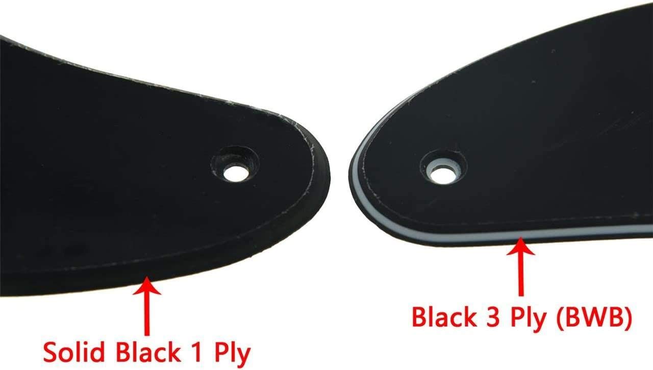 Dopro 8 Hole Tele Guitar Pickguard Scratch Plate fits USA/Mexican FD Telecaster Black 3 Ply