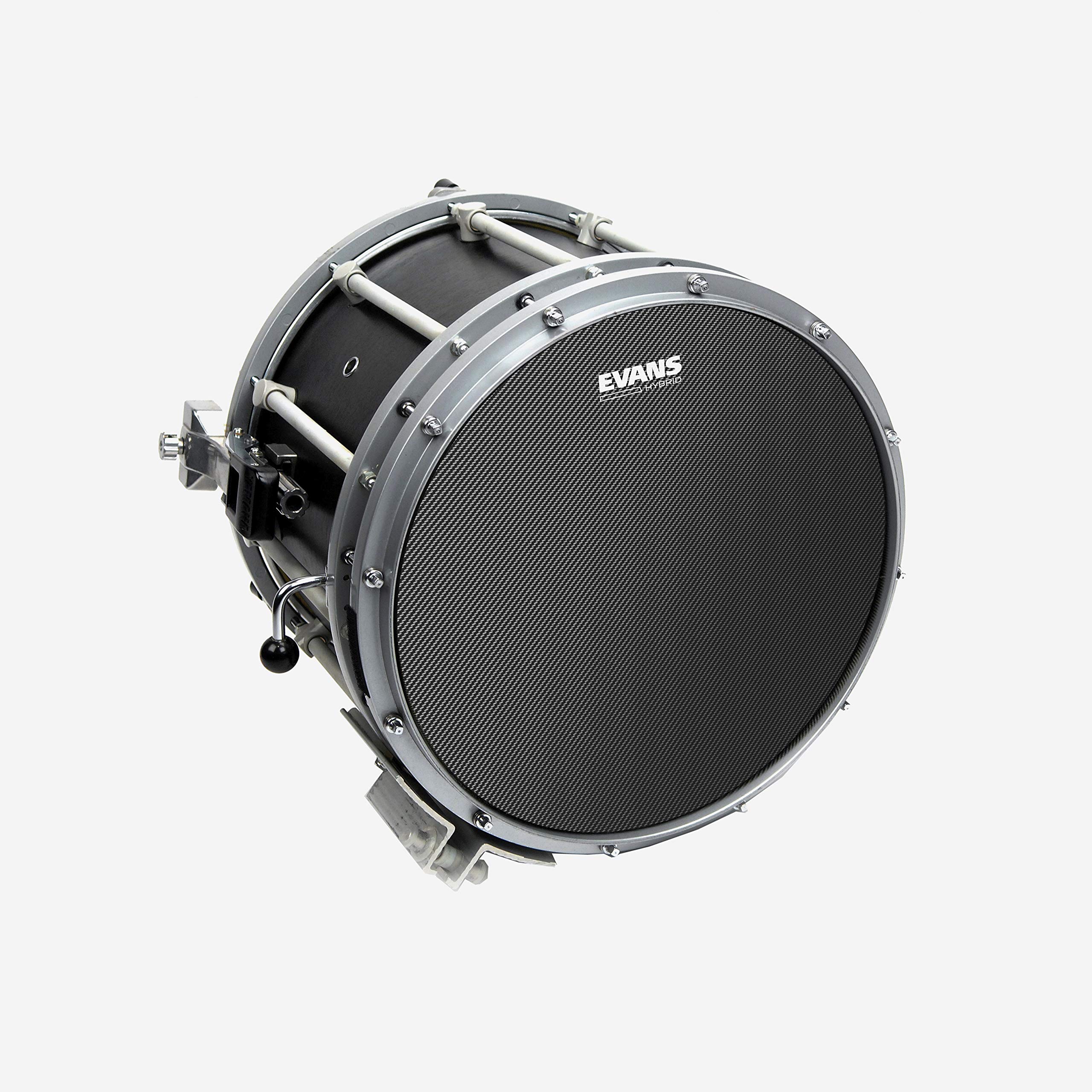 Evans Hybrid Drumhead – Hybrid Marching Snare Drum Head – For Sensitivity, Dynamic Range – Enhances Projection, Durability – Grey, 13 Inch