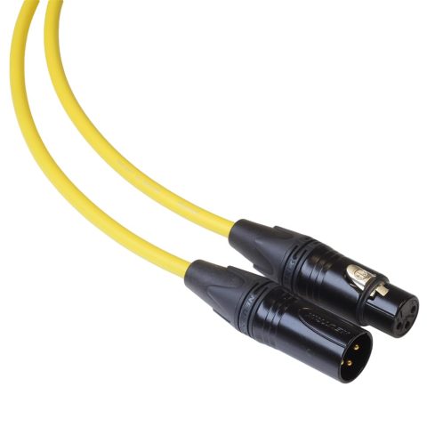 BJC Star Quad XLR Cable, Canare L-4E6S with Neutrik BXX-Series XLRs (Single Cable, Yellow, 15 Foot)