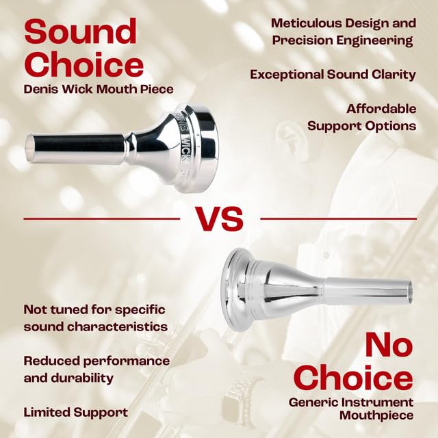 Denis Wick Classic Trombone Mouthpiece Silver Plated, 5880-4AL – Barrel Backbore for Balanced Tone & Smooth Response – Large Shank Fitting Trombone Accessory for Easy Articulation – 26 x 6.72 x 7.38mm
