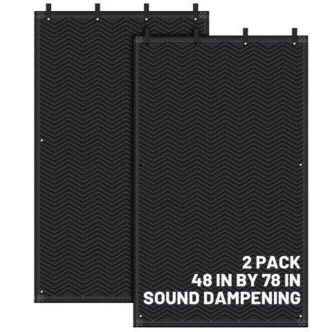 Tudomro 2 Pcs Sound Dampening Blanket Soundproof Blanket Grommeted General Indoor or Outdoor Use(48 x 78 Inches)