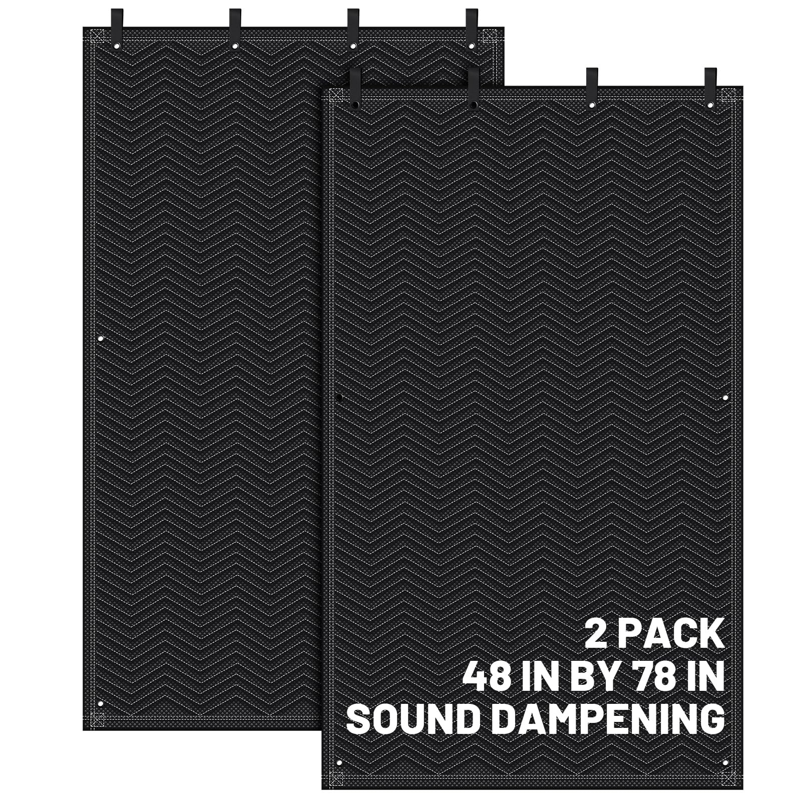 Tudomro 2 Pcs Sound Dampening Blanket Soundproof Blanket Grommeted General Indoor or Outdoor Use(48 x 78 Inches)