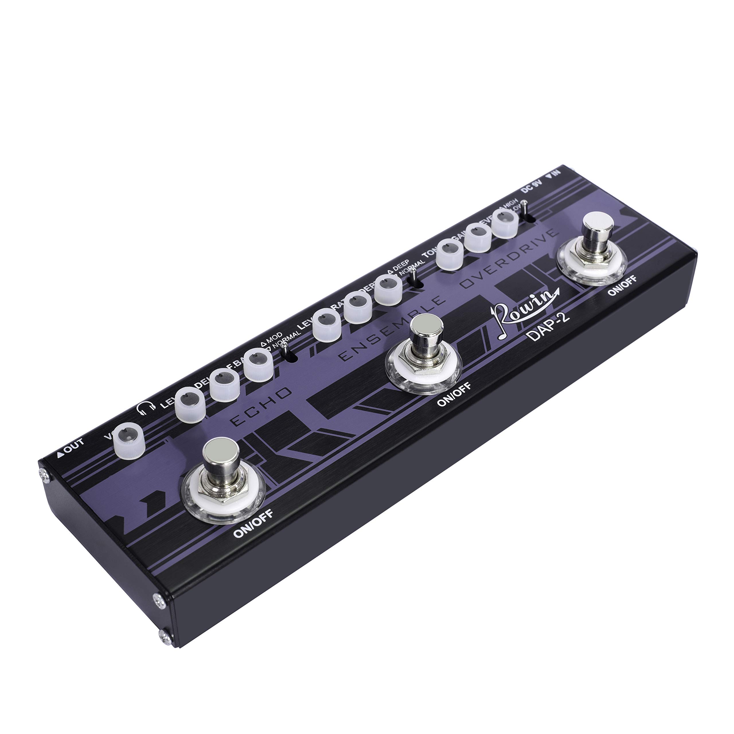 Rowin Distortion Pedal Solo Effect Pedal for Electric Guitar Blue