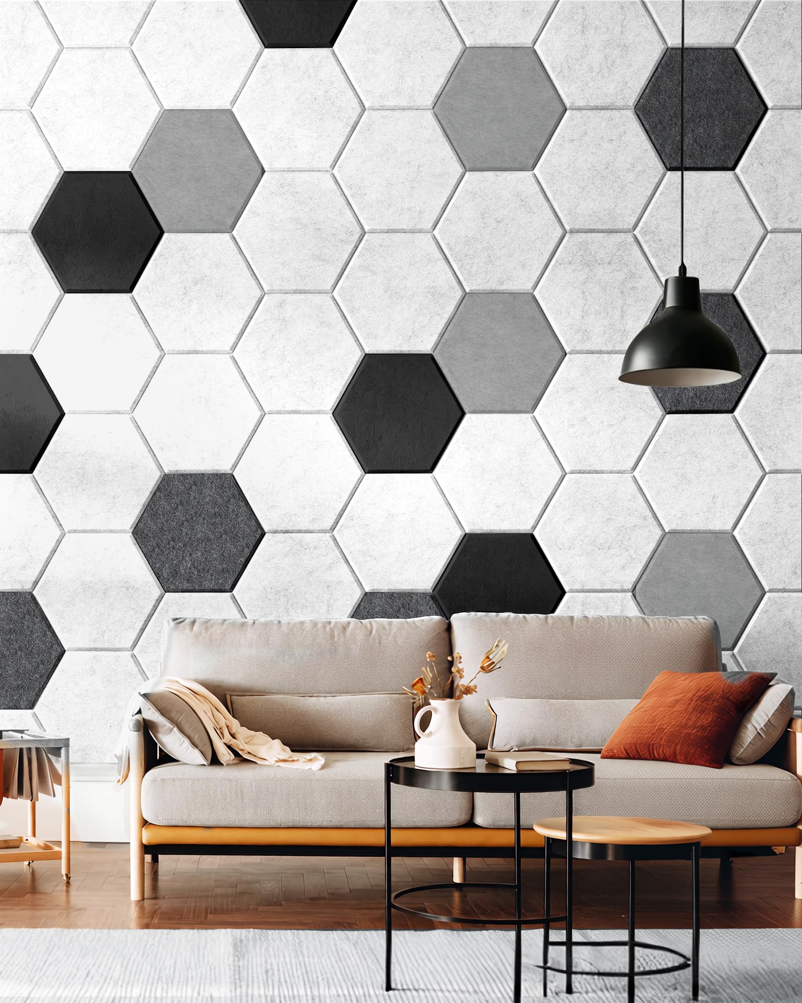 MAGICUBETIC 12 Pack Hexagon Self-Adhesive Decorative Acoustic Wall Panels