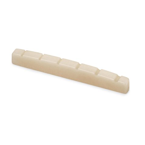 StewMac Slotted Unbleached Bone Nut, Flat Bottom, 9-1/2″ Radius