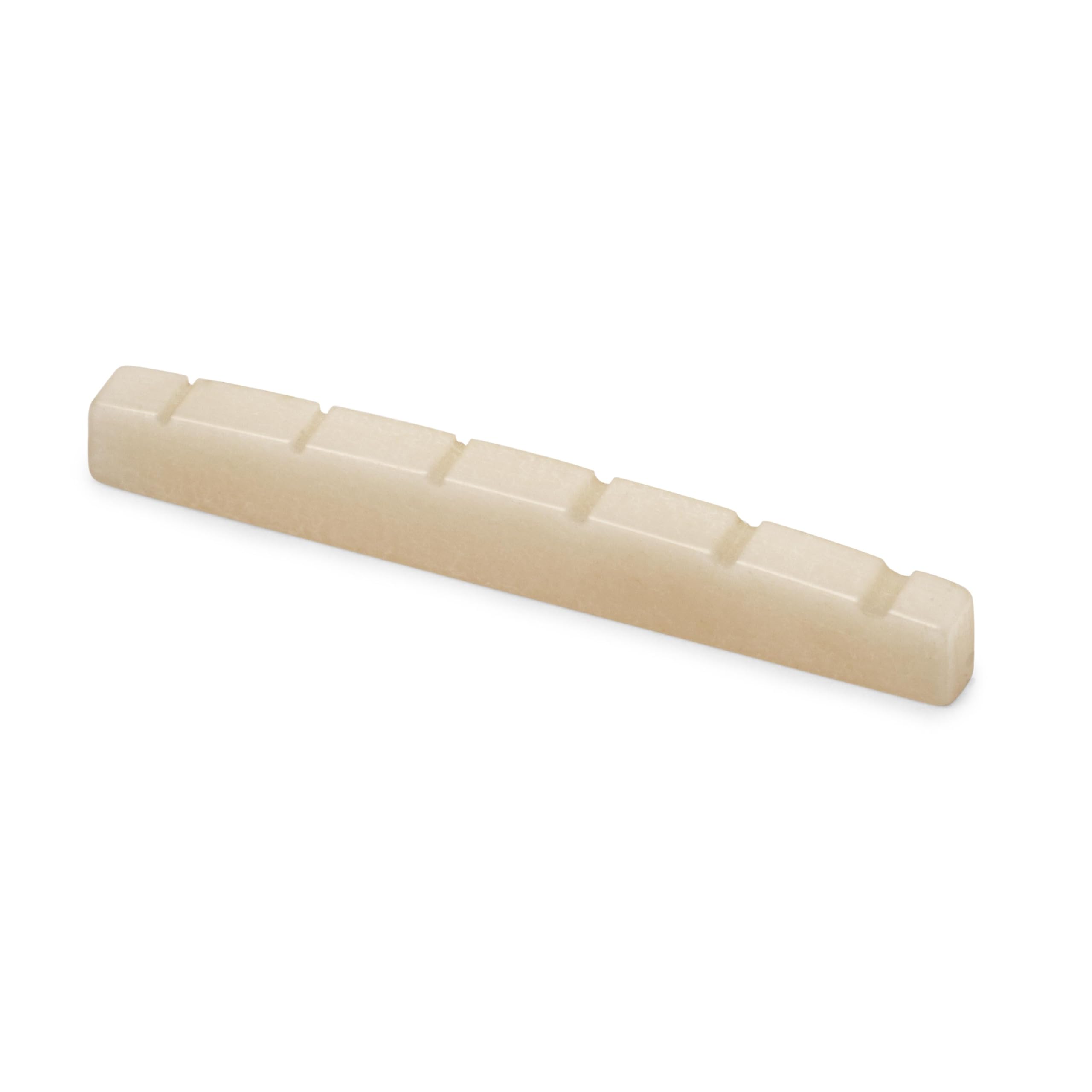 StewMac Slotted Unbleached Bone Nut, Flat Bottom, 9-1/2″ Radius