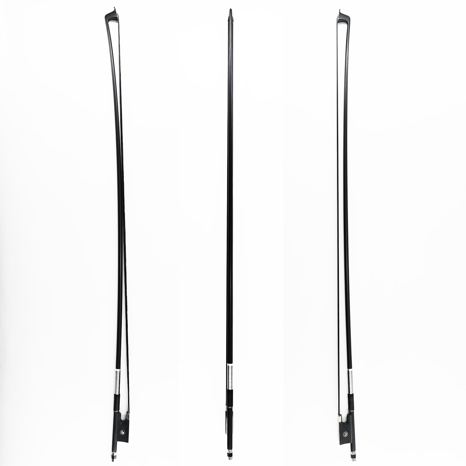 VINGOBOW 1/8 Size Carbon Fiber Violin Bow Straight with Greet Balance Open and Powerful Tone All Parts Professional Mounted