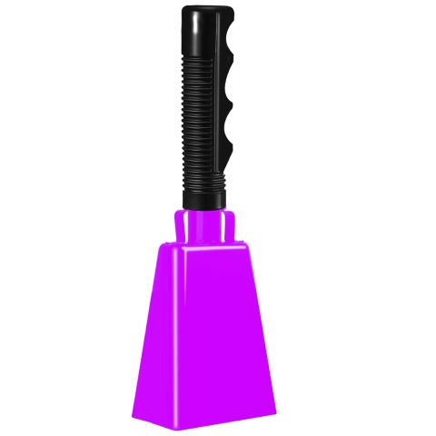 9 Inch Purple Cow Bell Noise Makers with Handle Black Steel Cowbell for Sporting Events Cheering Graduation Decor Football Games Party (Purple)