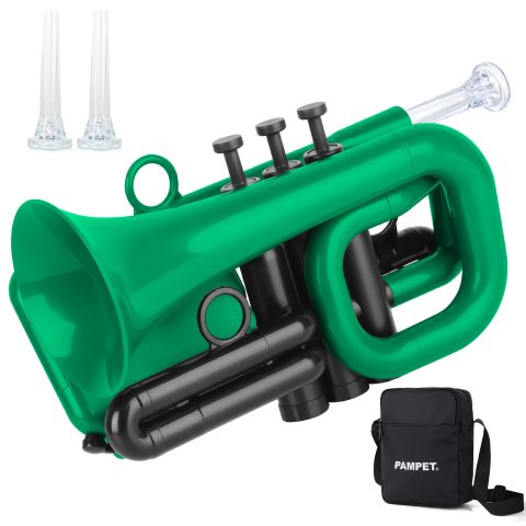PAMPET DOLPHIN Pocket Trumpet Plastic Bb Trumpet for Student Beginner Green