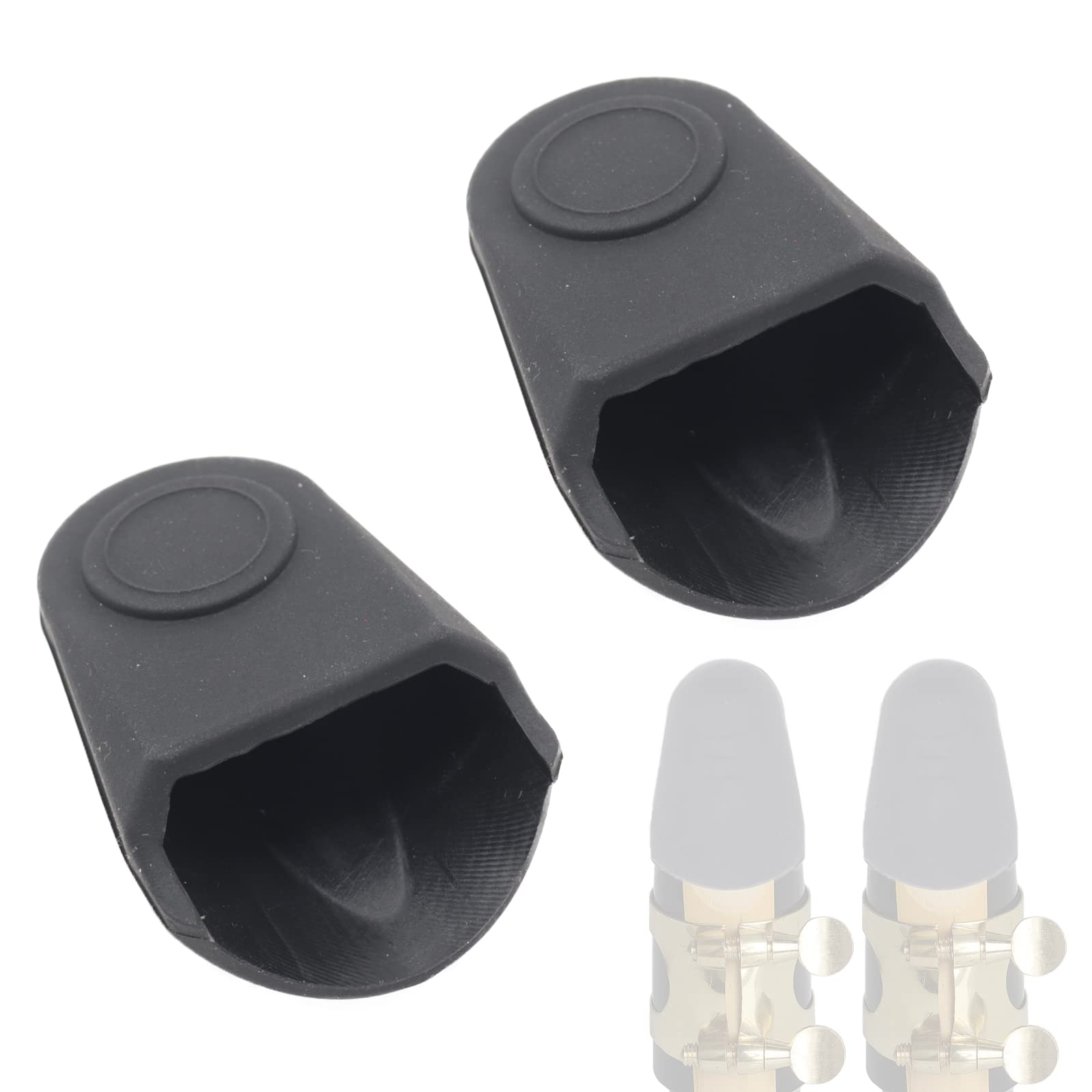Cheerock 2 Pack Saxophone Mouthpiece Cap Rubber for Alto Tenor Sax Clarinet