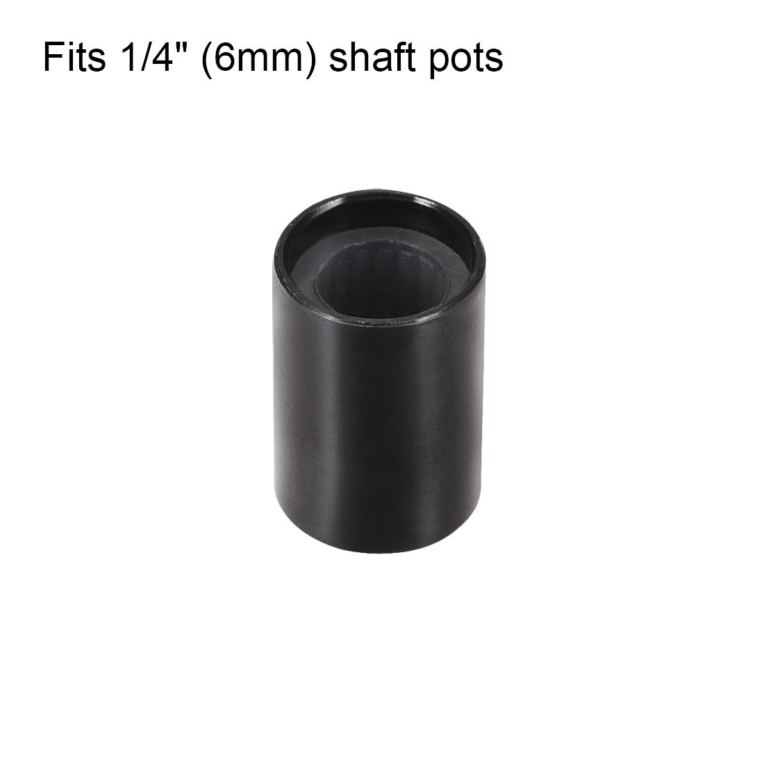 uxcell 5pcs Potentiometer Knob Knurled Shaft Black Aluminum 6mm Shaft Dia. Rotary Knob 10mmx15mm Volume Control Knob