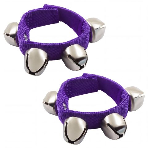 Auvotuis Adjustable Hand Wrist Bells Triggers, Purple, 2 Pcs