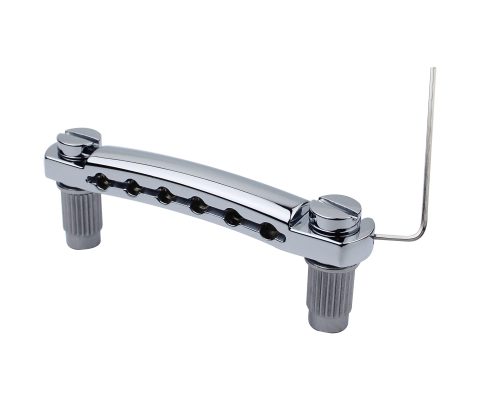 Guyker Guitar Tune-O-Matic Tailpiece Stop Bar with Studs – Bridges Parts Replacement for LP SG Style 6 String Electric Guitar (GS001, chrome)