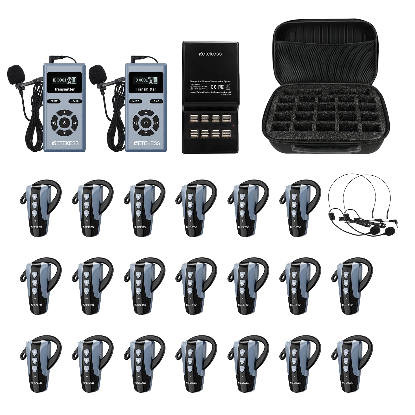 Retekess TT106S Tour Guide System, Interpretation Equipment (2TX 20RX)