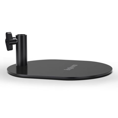 Low Profile Mic Stand Base, Weighted Desk Mount, 12mm Socket, 5/8-27 Thread