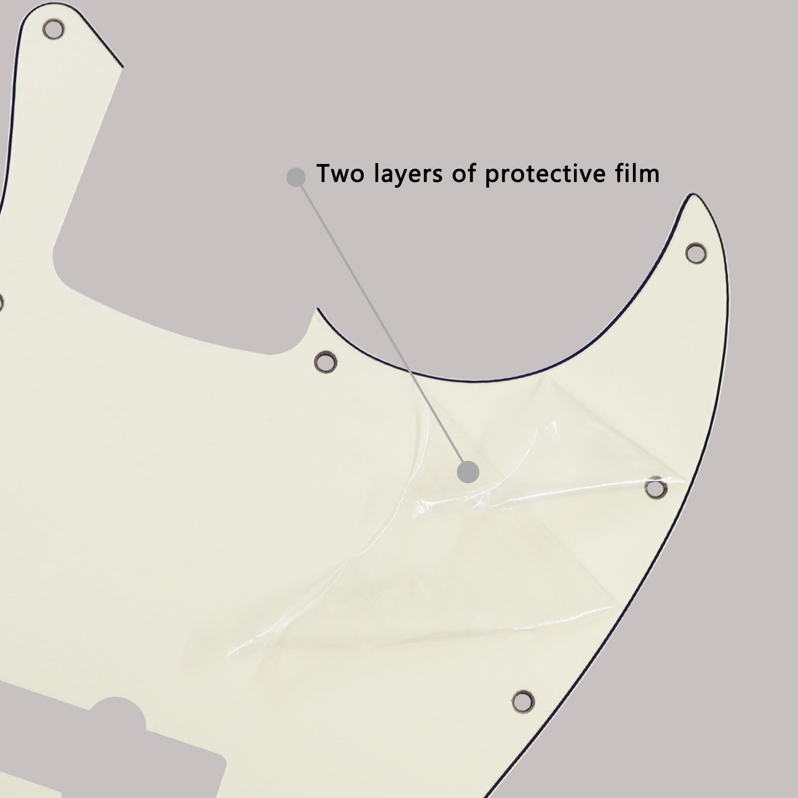 Phrilam 10-Hole Jazz Bass Pickguard for Fender 4 String Bass, Ivory 3Ply