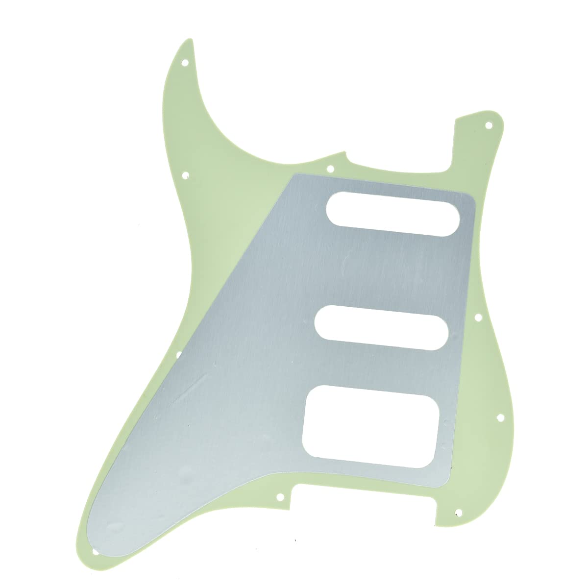 Dopro 11-Hole Strat HSS Guitar Pickguard 3-Screw Humbucking Pickup Mount Fits American Fender Stratocaster Mint Green