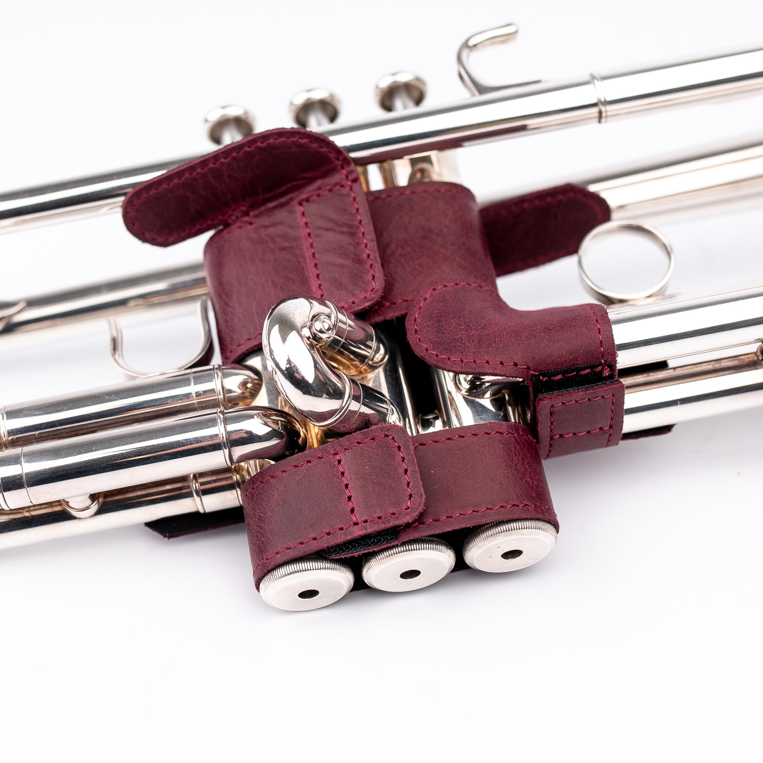 Trumpet Valve Guard XL Genuine Leather Protection Trumpet Valve Cover Valve Wrap (Marsala)