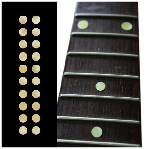 Inlaystickers 1/4″(6.35mm) Dot Fret Markers – Aged White Pearl
