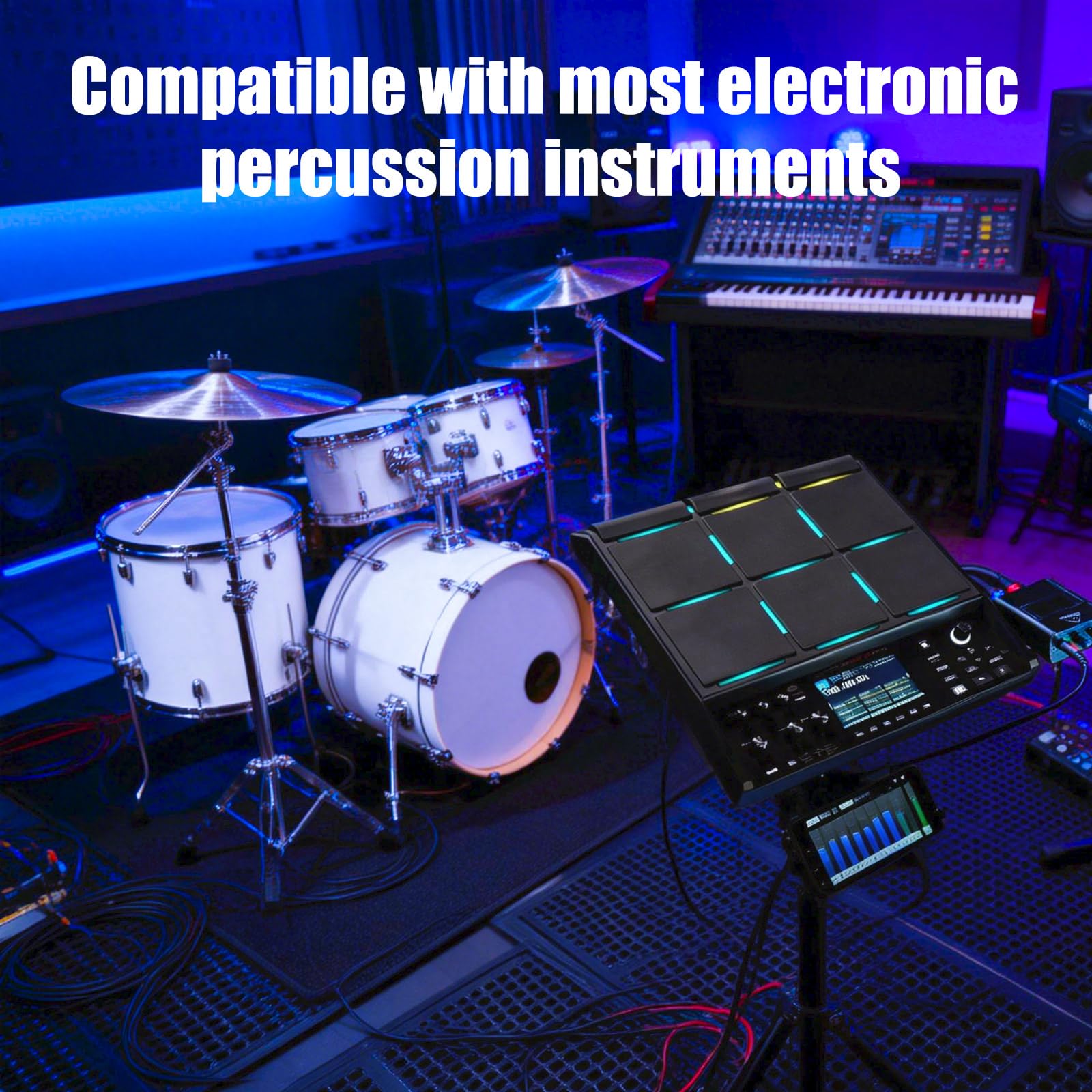 ULUOBO Electronic Drum Pad Stand for Percussion Sample Pads, Foldable, with Carry Bag (Black)