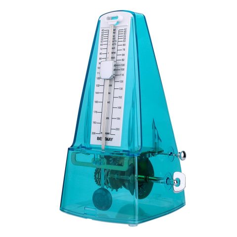 High Quality Loud Pure Sound Mechanical Metronome for Piano Violin Musicians, Transparent Blue