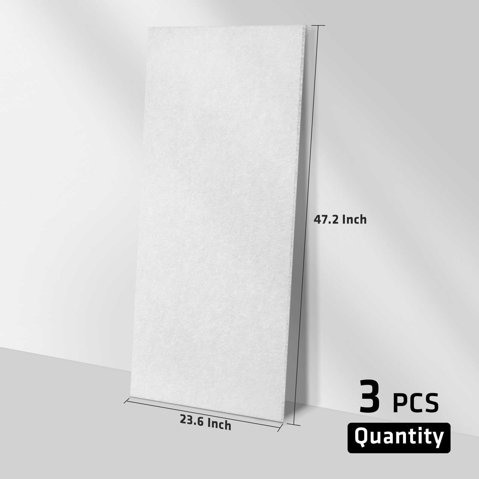 3 Pack Acoustic Panels, 47.2 x 23.6 Inches Sound Proof Panels, White