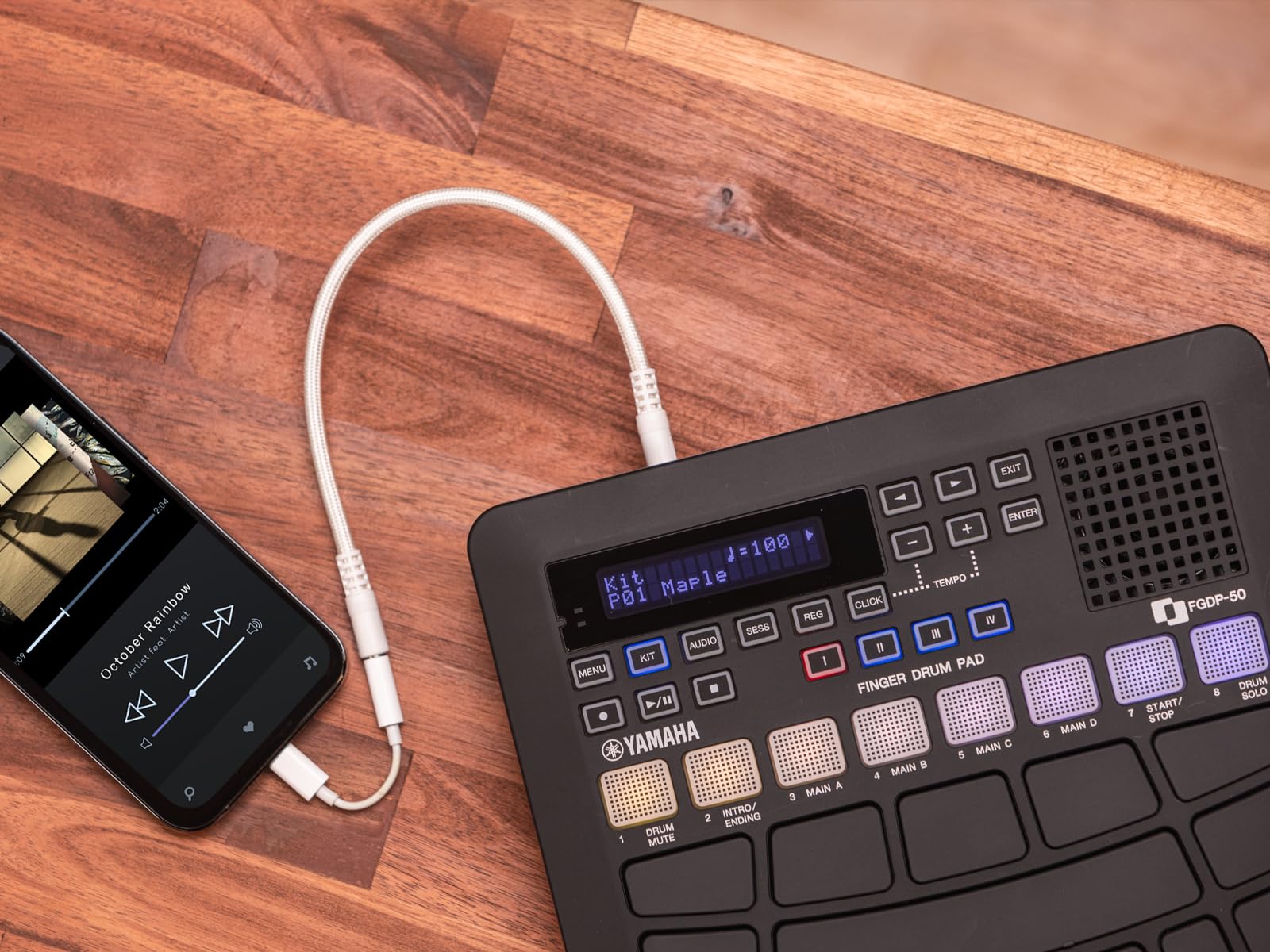 Yamaha FGDP-50 Finger Drum Pad ? Portable Electronic Drum Pad with Built-In Sounds, Speaker, USB MIDI, and Battery Power for On-the-Go Music Making