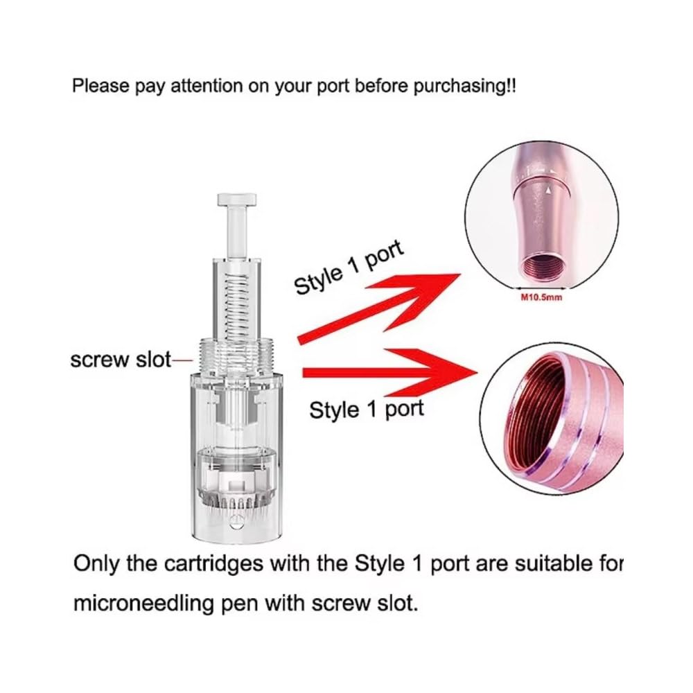 5pcs Screw Slot Round Nano Microneedle Cartridge for Microneedling Pen