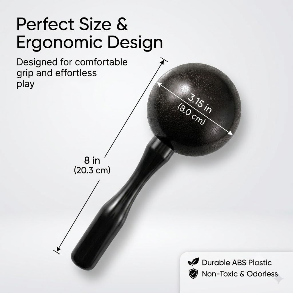 HILAZA Extra Loud Maracas, 8 Inch, Set of 2, Black