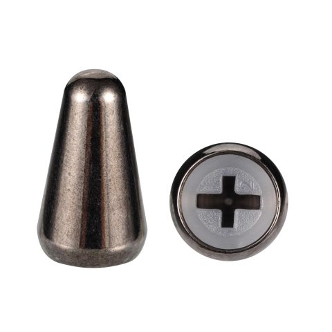 2pcs Guitar 5 Way Pickup Switch Tip Black Nickel Metal Switch Cap Knob for Strat Tele Guitar Parts(Black Nickel)